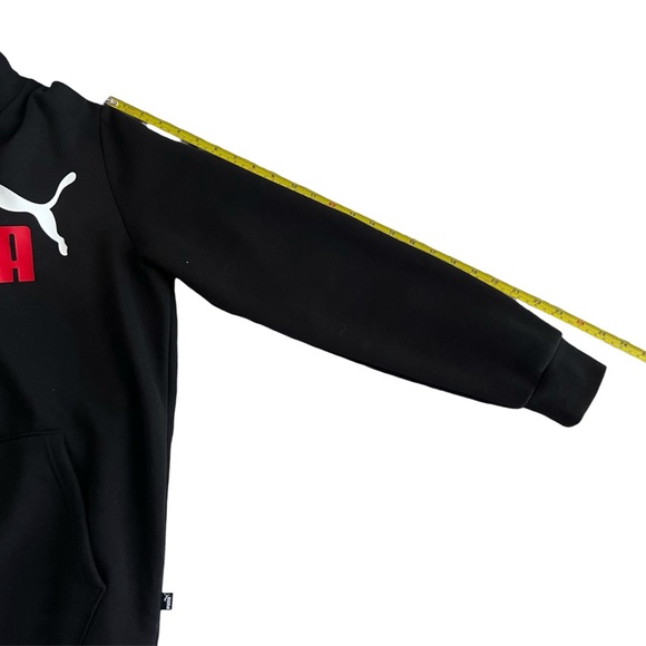 PUMA NWOT Unisex Black Graphic Hoodie Sweatshirt Red White Logo Size Small - Picture 12 of 12